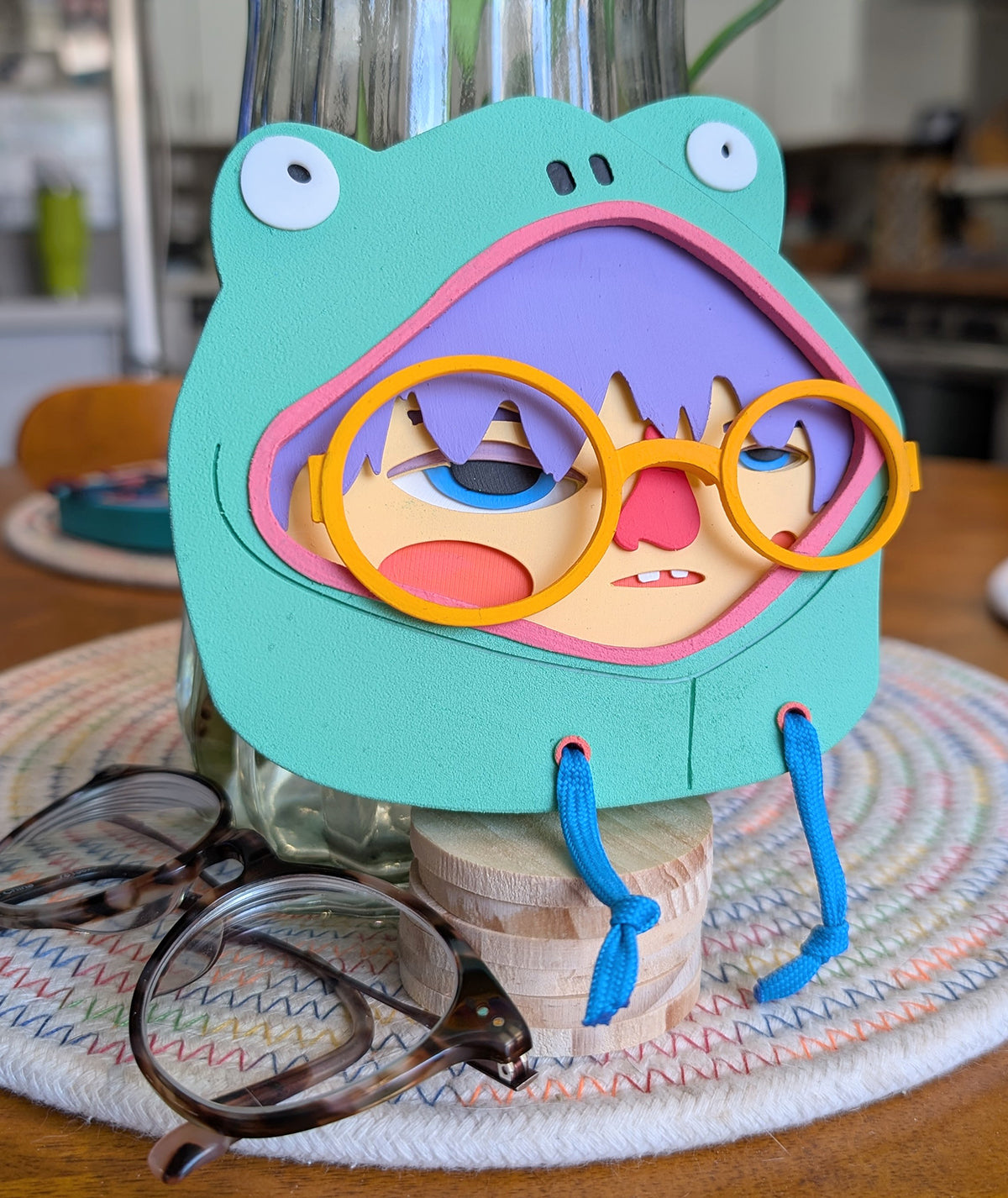 Light Green Frog Hoodie Wall Art