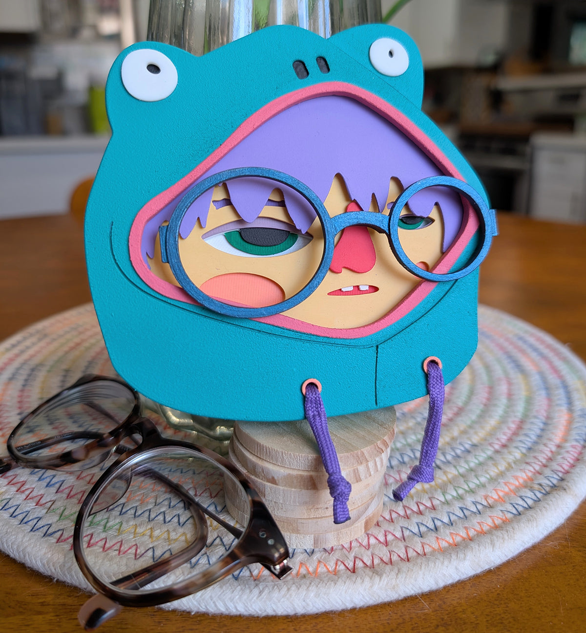 Dark Green Frog Hoodie Painting