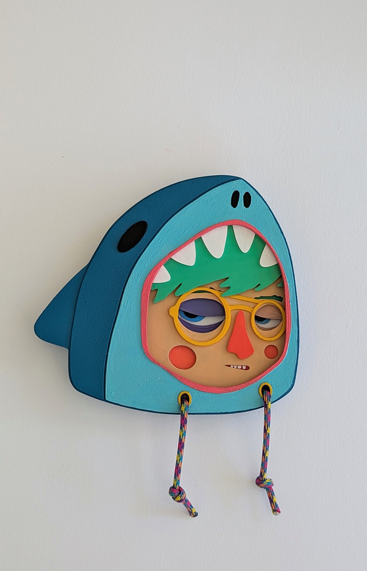 Teal shark hoodie frame used for a multi-layered character on a white background