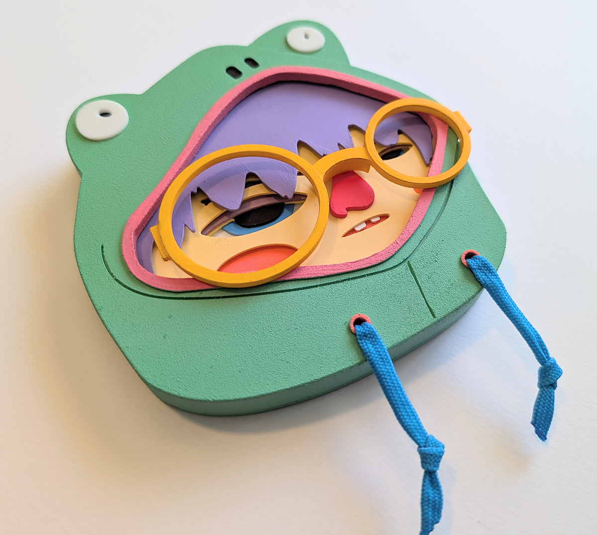 Light Green Frog Hoodie Wall Art