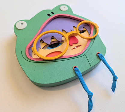 Light Green Frog Hoodie Wall Art