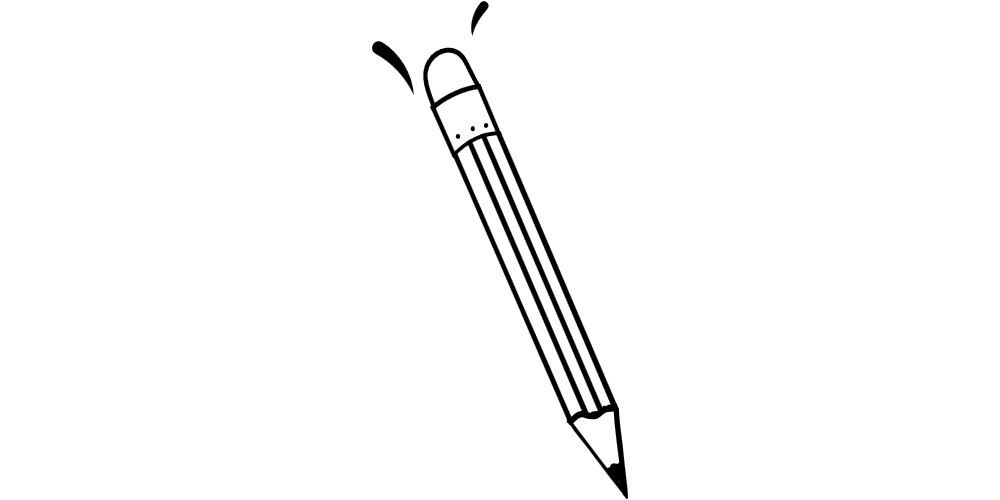 Graphic of a hand drawn pencil