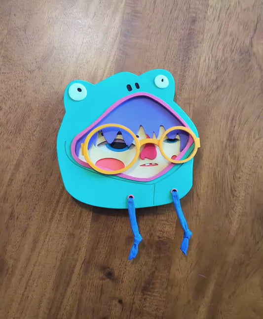 Light Green Frog Hoodie Wall Art