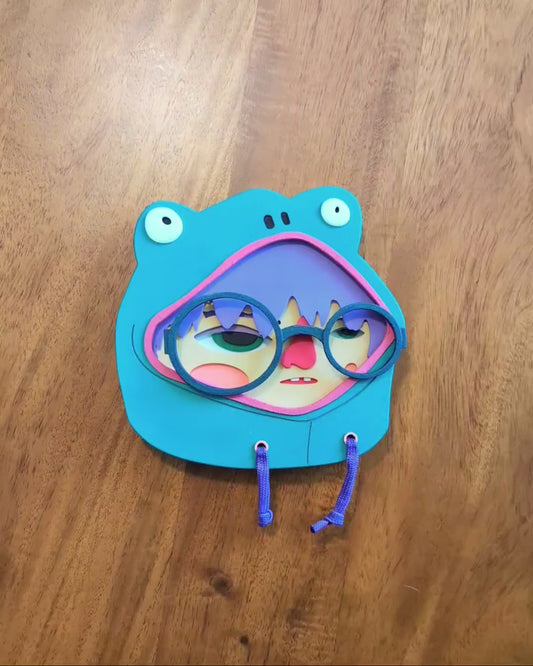 Dark Green Frog Hoodie Painting